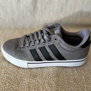 Adidas Men's Gray and Black Striped Sneakers